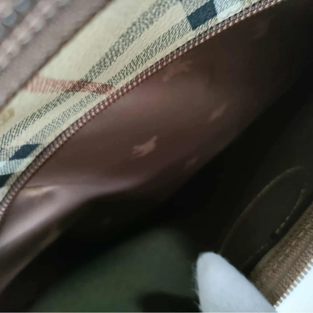 Burberry Tan and Brown Plaid Briefcase